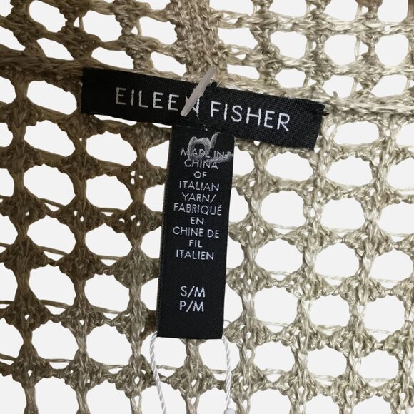 EILEEN FISHER Organic Linen Duster Cardigan Natural Sleeveless Relaxed Fit NWT - Picture 8 of 10
